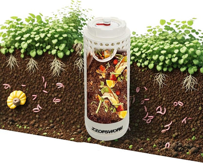 In-Ground Worm Compost Bin | For raised beds, date tracker lid, removable bottom for easy harvest, 360° airflow, reduces odor from kitchen scraps