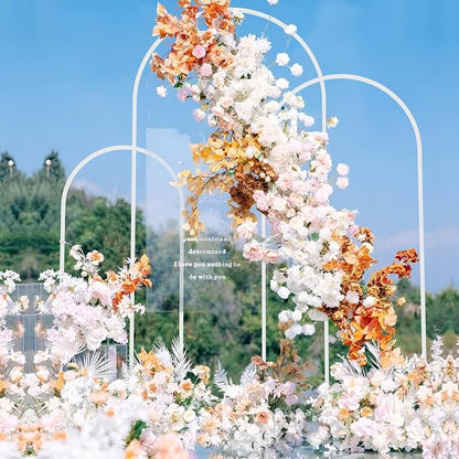 Wokceer Wedding Arch Stand Set of 3 6FT, 5FT, 4FT White Metal Arch Stand for Wedding Ceremony Birthday Party Baby Shower Garden Arch Decoration