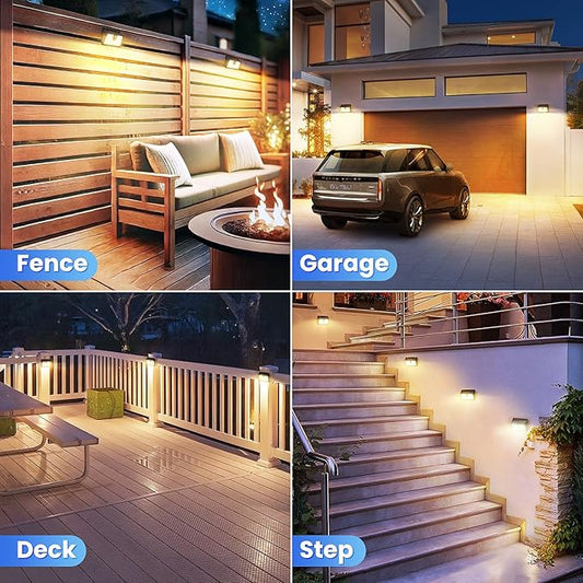 [16 Packs] Solar Motion Sensor Outdoor Lights, Super Bright Solar Lights Outdoor Waterproof, 3 Lighting Modes Security Wall Light for Outside Walking Dog Fence Backyard Deck Garden Door Step Garage