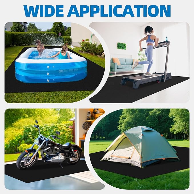 6 x 8.2 FT Outdoor Storage Shed Mat, Shed Flooring Mat with Waterproof PE Backing, Non-Slip, Dustproof Outdoor Floor Mat for Shed, Carport, Garden (Black)