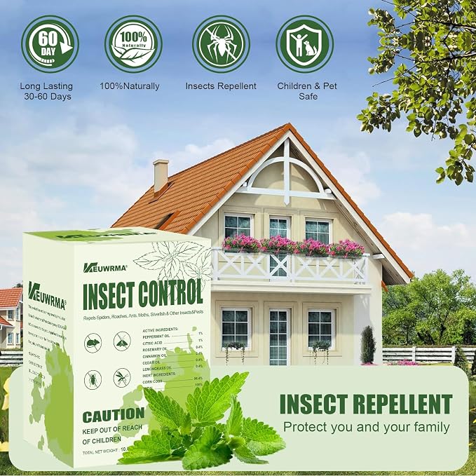 Spider Repellent Indoor Mosquito Patio Peppermint Oil Pet Safe 12 Pack | Formula natural peppermint oil,repels Insect repellent, gentle for pets and kids,For Bedroom Kitchen Basement Yard Garage