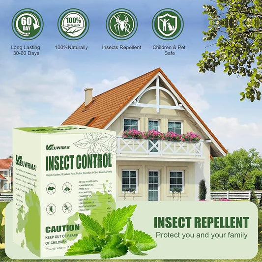 Spider Repellent Indoor Mosquito Patio Peppermint Oil Pet Safe 12 Pack | Formula natural peppermint oil,repels Insect repellent, gentle for pets and kids,For Bedroom Kitchen Basement Yard Garage