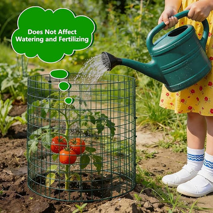 10 Pack Plant Protectors from Animals, 12''x16'' Metal Plant Cages for Outdoor Plants, Garden Plant Protector with Stakes & Zip Ties, Keep Rabbits Squirrels Out, Plant Cage for Flowers Vegetables