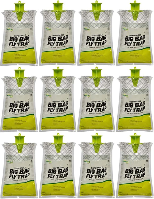 RESCUE! Big Bag Fly Trap – Disposable, Outdoor Use - 12 Traps