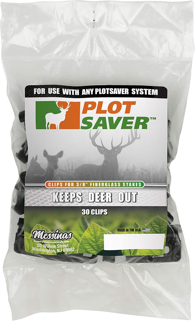 Messina Wildlife CLI-039 3/8-Inch Clips for Deer Repellent Fiberglass Stakes - 30 Pack, Black