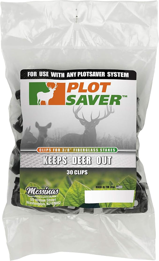 Messina Wildlife CLI-039 3/8-Inch Clips for Deer Repellent Fiberglass Stakes - 30 Pack, Black