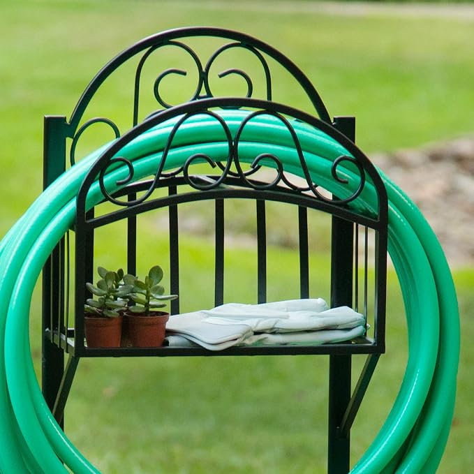 Liberty Garden 119-KD w/Shelf Hose Stand, Black