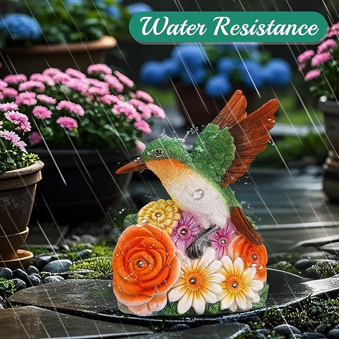 Linkax Birthday Easter Gifts for Adults Women Mom Grandma, Hummingbird Statue Solar Lights Outdoor Garden Decor for Outside Patio Yard Front Porch Balcony Home, Gardening Housewarming Gifts New Home