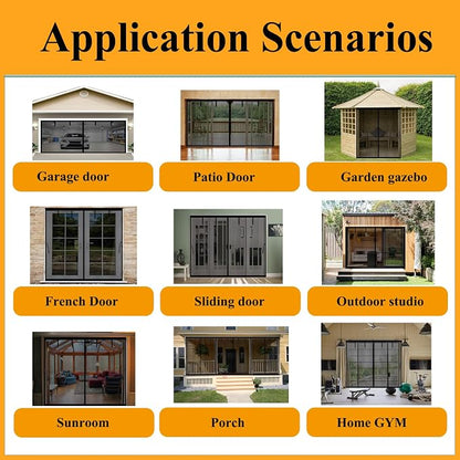 Magnetic Garage Door Screen 10x9ft for 1Car, Hands Free Net Curtains, Retractable Fiberglass Doors Cover Closure for Garage Carport Patio Balcony Porch Gazebo Backyard Greenhouse RV (Black, 10x9ft)