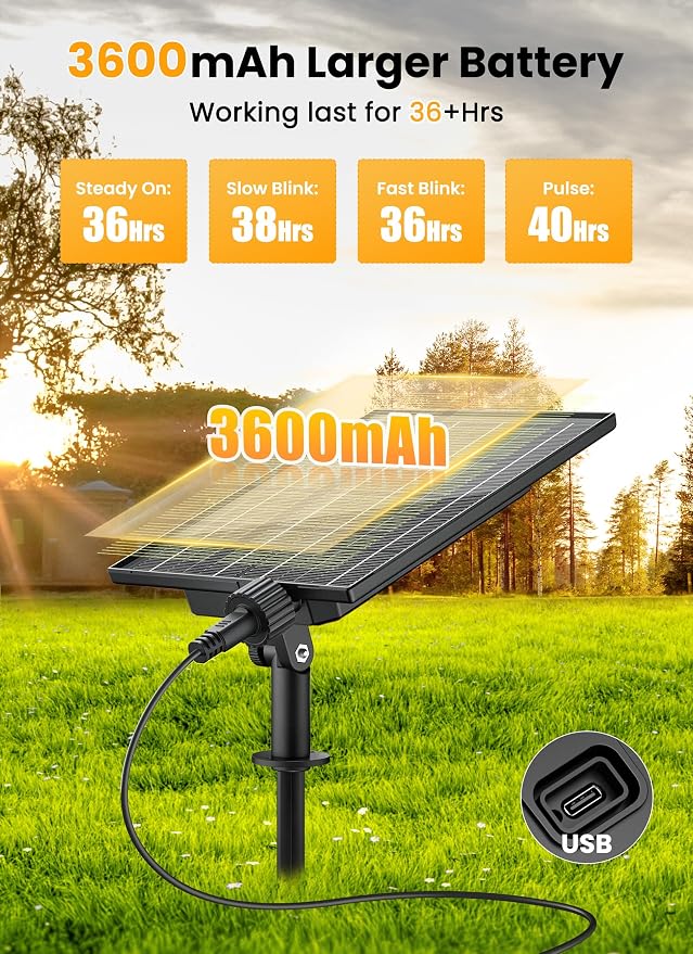 Brightown 108FT 52LED Solar String Lights Outdoor with Remote & USB Port, Shatterproof Bulbs, Dimmable & Timable, 3 Modes, Patio Lights Solar Powered with Mount Clips for Camping Backyard Garden Decor