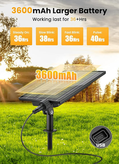 Brightown 75FT 36LED Solar String Lights Outdoor with Remote & USB Port, Shatterproof Bulbs, Dimmable & Timable, 3 Modes, Patio Lights with Mount Clips for Backyard Garden Decor - Last for 36+Hrs