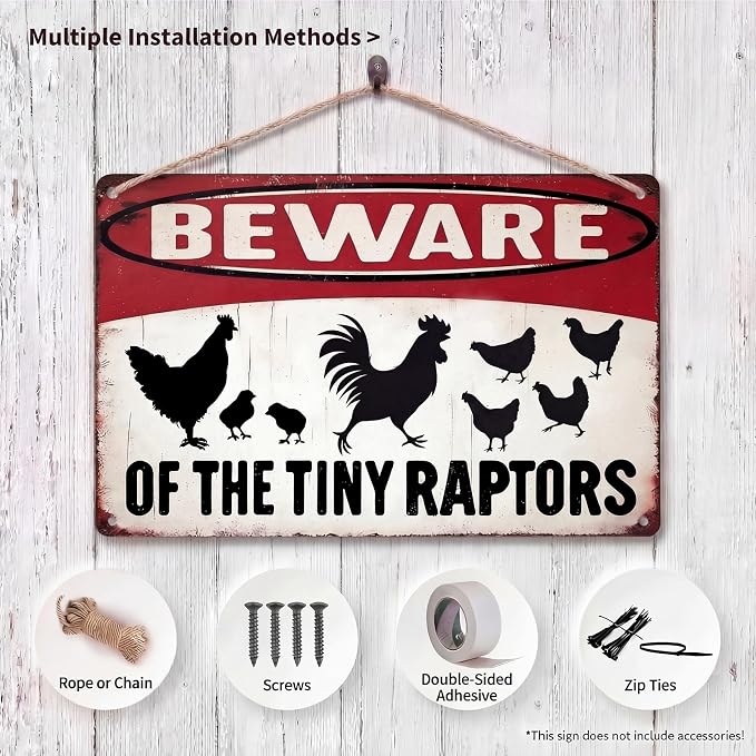 Vintage Metal Signs Chicken Coop Signs for Farm Yard Decor, Farm Tin Signs for Home Kitchen Outdoor Decor