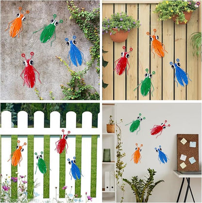 BEIGYFRYFIRE Metal Wall Decor,3D Outdoor Garden Fence Art,Hanging Decoration for Garden Yard Patio Living Room Bedroom Outer Door (4 Pack)