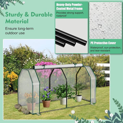 S AFSTAR Raised Garden Bed with Greenhouse Cover, Elevated Wooden Planter Box, 47”L x 24”W x 30”H, Outdoor Gardening Planting Bed for Vegetables Flowers & Herbs Grow Backyard Patio Lawn
