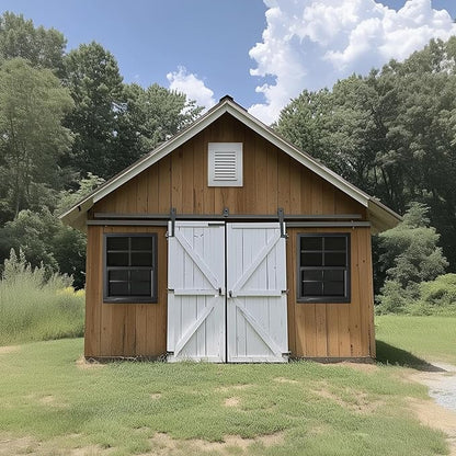 2 Pack Shed Windows 18" W x 23" H Flush Mount, Black Household Windows for Playhouses, Barns, Chicken Coop