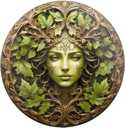 KVTTOZA 2D Tree Woman Flat Wall Art Decor, 11.8Inch Metal Outdoor Garden Wall Decors Gardens Guardian Decor Wall Art for Indoor Outdoor Room Garden Porch Fence Decor