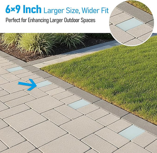 LEONLITE Paver Light, 6x9 Inch Low Voltage LED Landscape Light, 5CCT Adjustable Glare-Free Brick Light, IP67 CRI90 Drive-Over Safe, 12-24V AC/DC Hardwired Pathway Light for Walkways & Driveways