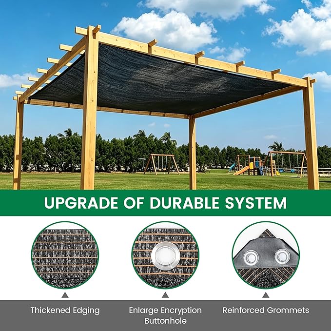 Shade Cloth, 30FT X 50FT 90% Black Outdoor Woven Sun Shade with Grommets, Durable Breathable Netting Shading Antifreezing for Patio, Garden, DIY Home, Plants Cover, Greenhouse, Dog Kennel