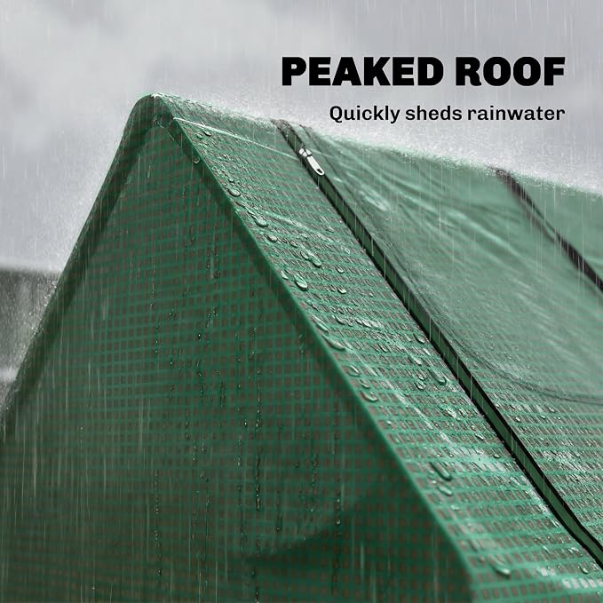 Outsunny 6' x 3' x 3' Portable Greenhouse, Garden Green House with 2 PE/Plastic Covers, Steel Frame and 2 Roll Up Windows, Green