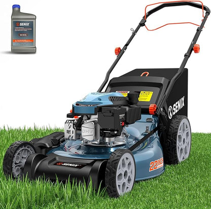 SENIX 22 Inch Self Propelled Gas Lawn Mower 170cc 4-Cycle RWD Mower | SENIX 22" Self-Propelled Gas Lawn Mower, Gas Powered Lawn Mower,170cc 4-Cycle Engine, Easy Start