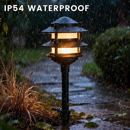 6 Pack Pathway Lights Outdoor, Metal IP54 Waterproof Bright Integrated LED Landscape Light for Walkway Garden Yard Patio Decoration, 3000K Warm White, Black, ETL UL CSA Qualified