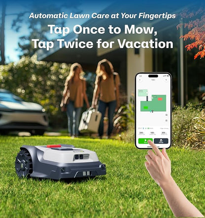 T1200Pro Wire-free Robot Lawn Mower with 24 Replacement Blades, Automatic Robot Mower for 0.37 Acre, RTK+Vision, AI Obstacle Avoidance, Adjustable Cutting Height Multi-Zone Mowing Robotic Mower