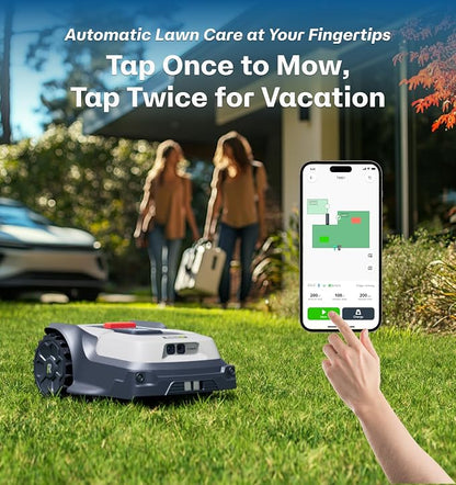 T1200Pro Wire-Free Robot Lawn Mower with RTK Extension Cable, Automatic Robot Mower for 0.37 Acre, RTK+Vision, AI Obstacle Avoidance, Adjustable Cutting Height Multi-Zone Mowing Robotic Mower
