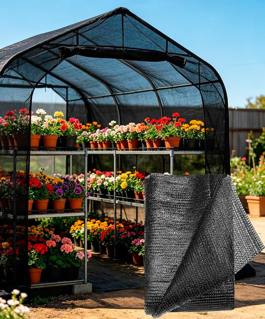 40%-50% Black Shade Cloth for Garden,6FT x 20FT Sun Block Mesh Tarp | Sun Shade Cover for Plants Cover, Greenhouse, Patio, Vegetables, Chicken Coop, Shade Net for Outdoor Protection