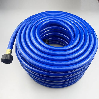 Darnassus PVC Garden Hose 1/2 Inch, 100 FT Flexible Water Hose Blue with Male and Female Plastic Fittings - No Leaking and Lightweight for Household Outdoors Lawns Patio