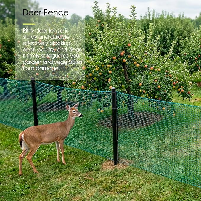 Bird Netting for Garden Protection, 28 x 30 FT Heavy Duty Garden Netting with Ties and Landscape Staples for Vegetable, Fruit Trees & Other Plants Against Birds Deer Squirrels and Poultry