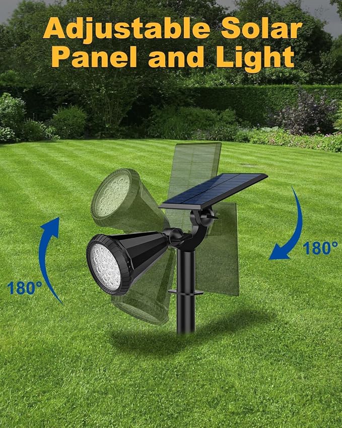 Solar Spot Lights Outdoor Color Changing, 7 Modes/14 LED Outdoor Solar Lights for Yard, Waterproof RGB Multicolor Solar Landscape Spotlights Auto On/Off for Flood, Yard, Tree, Pathway, 10 Pack