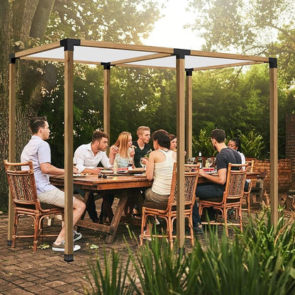 Woodworks 4x4 Pergola Brackets - 4-Way 90 Right Angle Corner Extension Brackets for 4x4 Inch Lumber (2PCS) - Black Powder Coated Modular Sizing Pergola/Gazebo Hardware