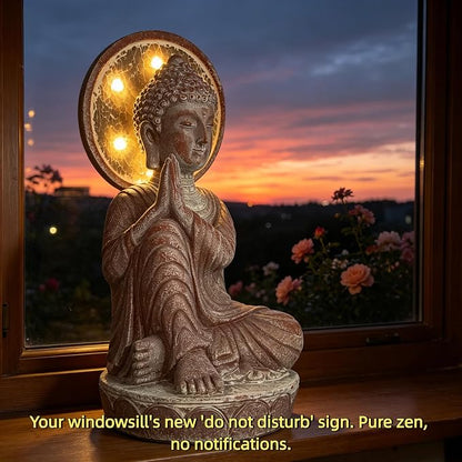 Buddha Statue Outdoor, 11.5in,Solar Buddha,Buddha Statue,Garden Buddha Statue Outdoor,Buddha Decor,Zen Garden Decor Outdoor,Garden Statue Deals Buddha 003