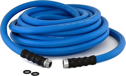 AG-LITE BSAL5875 5/8" x 75'' Hot/Cold Water Rubber Garden Hose, 100% Rubber, Ultra-Light, Super Strong, 500 PSI, 50F to 190F Degrees, High Strength Polyester Braided