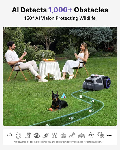 ANTHBOT M9PRO Robot Lawn Mower 1/4 Acre, LIDAR+Dual Vision+Full-Band RTK Robotic Lawnmower, No Perimeter Wire, App Control Obstacle Avoidance, 45% Slope, Cutting Height, Multi-Zone Mapping