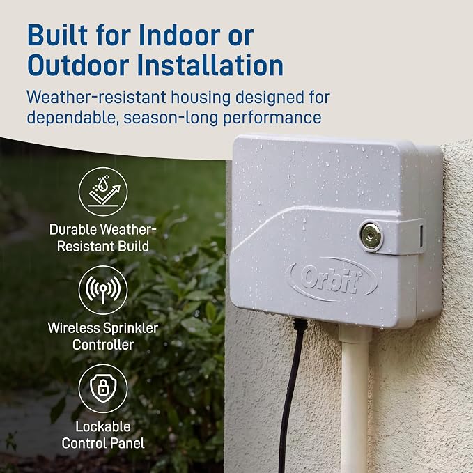 Orbit B-hyve Smart Indoor/Outdoor Sprinkler Controller - 12-Zone - App Controlled Smart Controller with Custom Irrigation Schedules - Weatherproof Multi-Zone Sprinkler System - 57950
