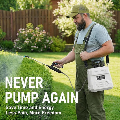 Weed Sprayer 2 Gallon, 7.4V Battery Powered Sprayer, Weed Killer Sprayers with 5 Mist Nozzles,Rechargeable Handle,Retractable Wand and Adjustable Strap for Garden, Yard,Lawn