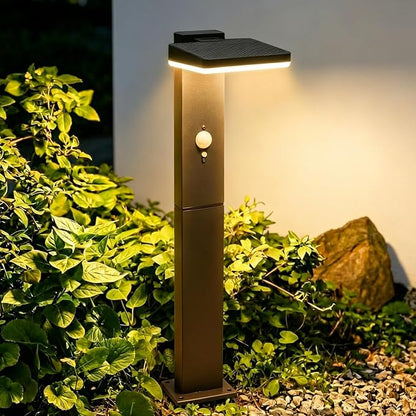 Solar Pathway Lights Outdoor, Larger 20" Super Bright 600LM Motion Sensor Solar Path Light, Die-Cast Aluminum, 72 LED, Waterproof, 3 Modes Dusk to Dawn Garden Driveway Walkway