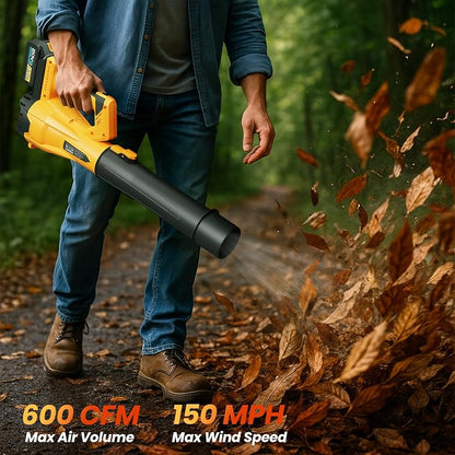 Cordless Leaf Blower with 6 Adjustable Wind Speed, Powerful Electric Leaf Blowers with 2 4.0Ah Battery and Charger, Lightweight Handheld Leaf Cleaner for Lawn Care, Patio, Leaves Dust Cleaning