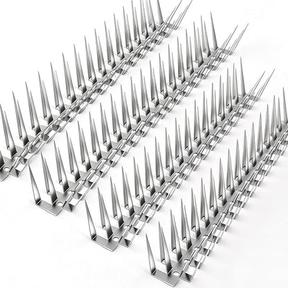 Bird Spikes, 3M Stainless Steel Bird Deterrent Spikes for Outside, Pigeon and Small Bird Control, Easy to Install Fence Roof Window Spikes, 10 Strips 10 Feet Coverage