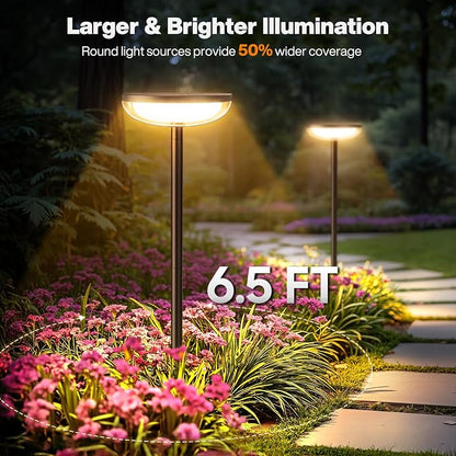 ELECLINK Solar Pathway Lights Outdoor, 2 Pack Tall Solar Garden Lights Outdoor Waterproof for Yard Flower Bed Patio Path Walkway Driveway Outside Decor Landscape Lighting