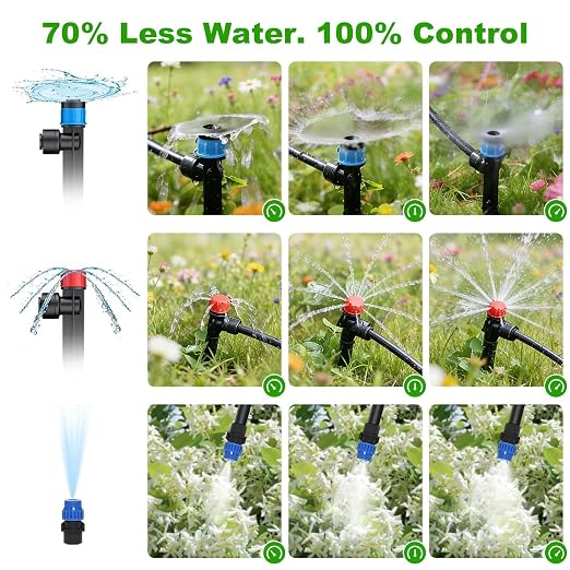 236FT Drip Irrigation System Kit New Quick-Connect, Automatic Garden Watering Misting System for Greenhouse, Yard, Lawn, Plant with 5/16 inch Hose 1/4 inch Distribution Tubing and Accessories
