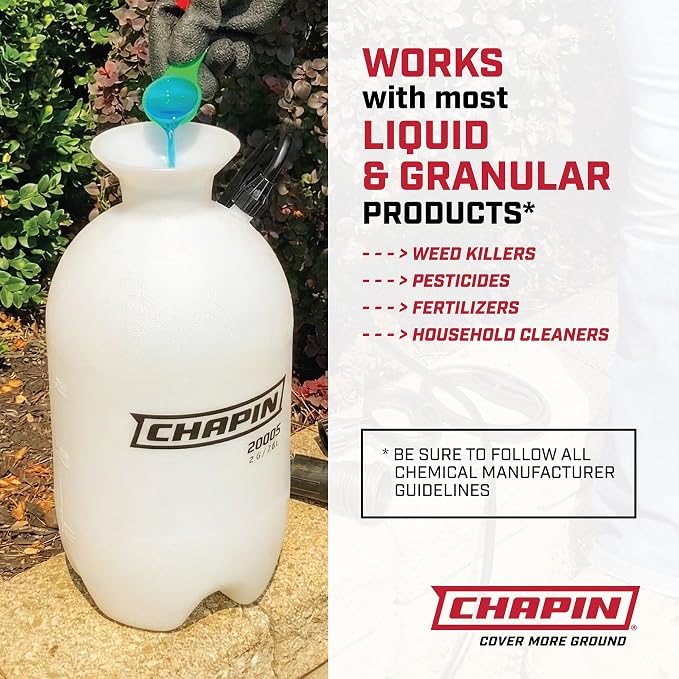 Chapin 2-Gallon Pump Sprayer, Reliable Spray for Daily Use, 2pk | Lightweight tank; for home and garden use, for weed control, plant feeding and cleaning with adjustable nozzle and long hose