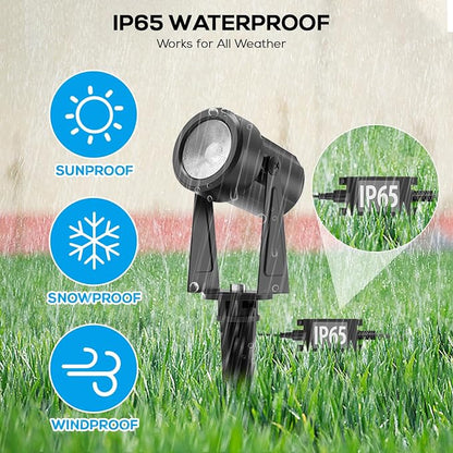 SUNTHIN Outdoor Landscape Spotlights, Dusk to Dawn Sensor Control, 16 Pack | IP65 Waterproof, Dimmable, Timable, Extendable, Auto on-off, Yard, Garden, Tree, Pathway, House Lighting