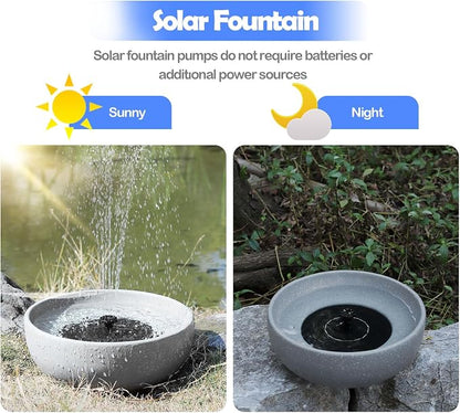 Solar Bird Bath,11.2" Solar Fountain birdbaths for Outdoors,Bird Bath Bubbler,for Garden Patio Terrace Decoration