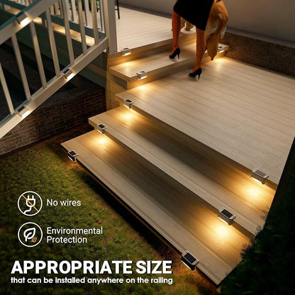 SOLPEX Solar Fence Lights Outdoor 20 Pack, Solar Step Lights Waterproof Led Solares Light for Outdoor Stairs, Deck, Fence, Yard, Patio, and Balcony(Warm White)