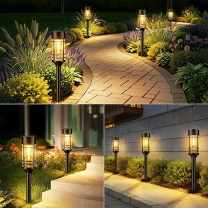 LETMY 12 Pack Solar Pathway Lights Outdoor, Solar Lights Outdoor Waterproof IP65, Bright Solar Garden Lights Outdoor, Auto On/Off Outdoor Solar Lights for Yard Walkway Driveway Landscape Garden Decor