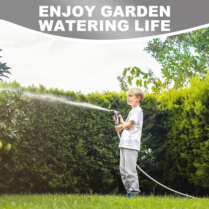 YOTOO Heavy Duty Hybrid Garden Lead in Water Hose 5/8-Inch by 3-Feet 150 PSI, Kink Resistant, All-Weather Flexible with Swivel Grip Handle and 3/4" GHT Solid Brass Fittings, Gray