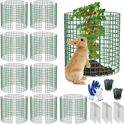 10 Pack Plant Protectors from Animals | 30PCS 13"x13" Metal Wire Mesh Garden Plant Cages for Gardening Supplies | Chicken Wire Cloche Plant Protectors for Rabbits Chickens Ducks