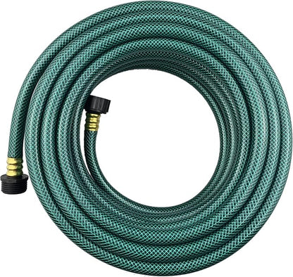 Darnassus PVC Garden Hose 1/2 Inch, 50 FT Flexible Water Hose Green with Male and Female Plastic Fittings - No Leaking and Lightweight for Household Outdoors Lawns Patio